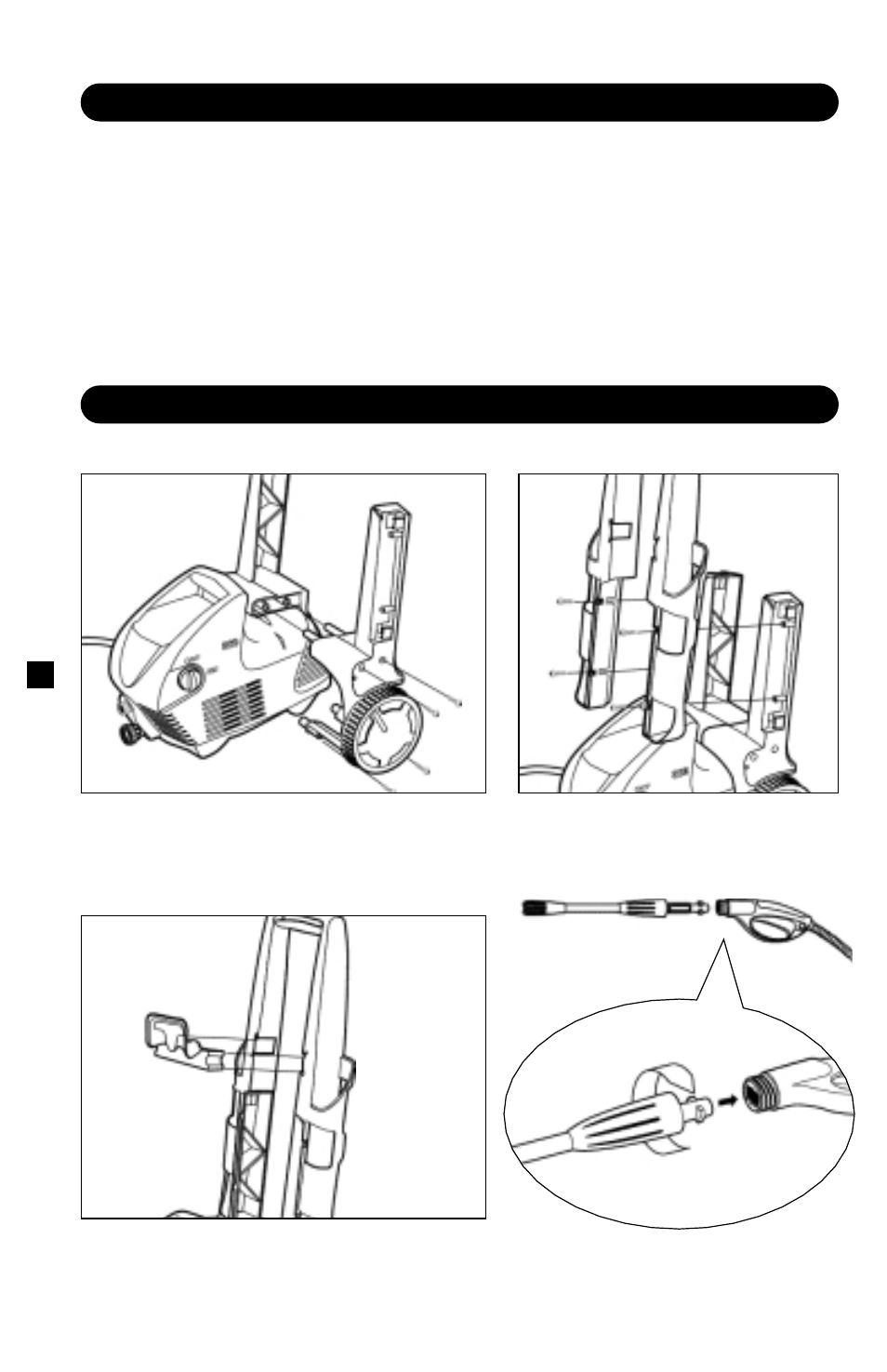 Assembly instructions, Important precautions, Step 4 | Step 3, Step 1, Water supply (cold water only), Step 2 | Karcher K 360 M User Manual | Page 4 / 12