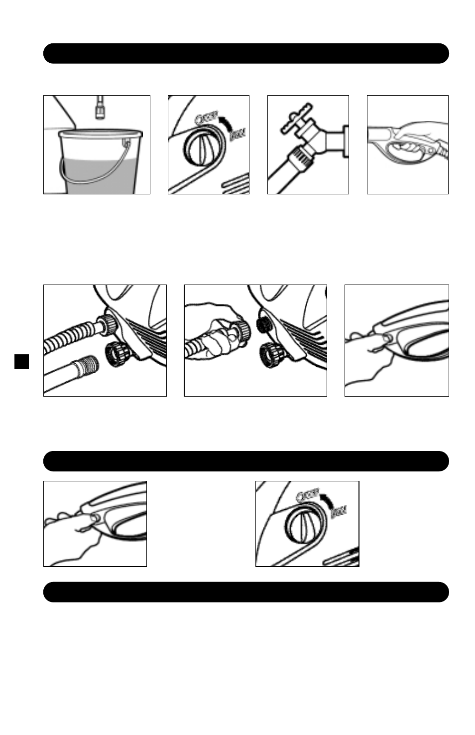 Shutting down & clean-up, Winterizing and long-term storage, Taking a break... five minutes or more | Step 1, Step 2, Step 3, Step 4, Step 5, Step 6 | Karcher K 360 M User Manual | Page 8 / 12