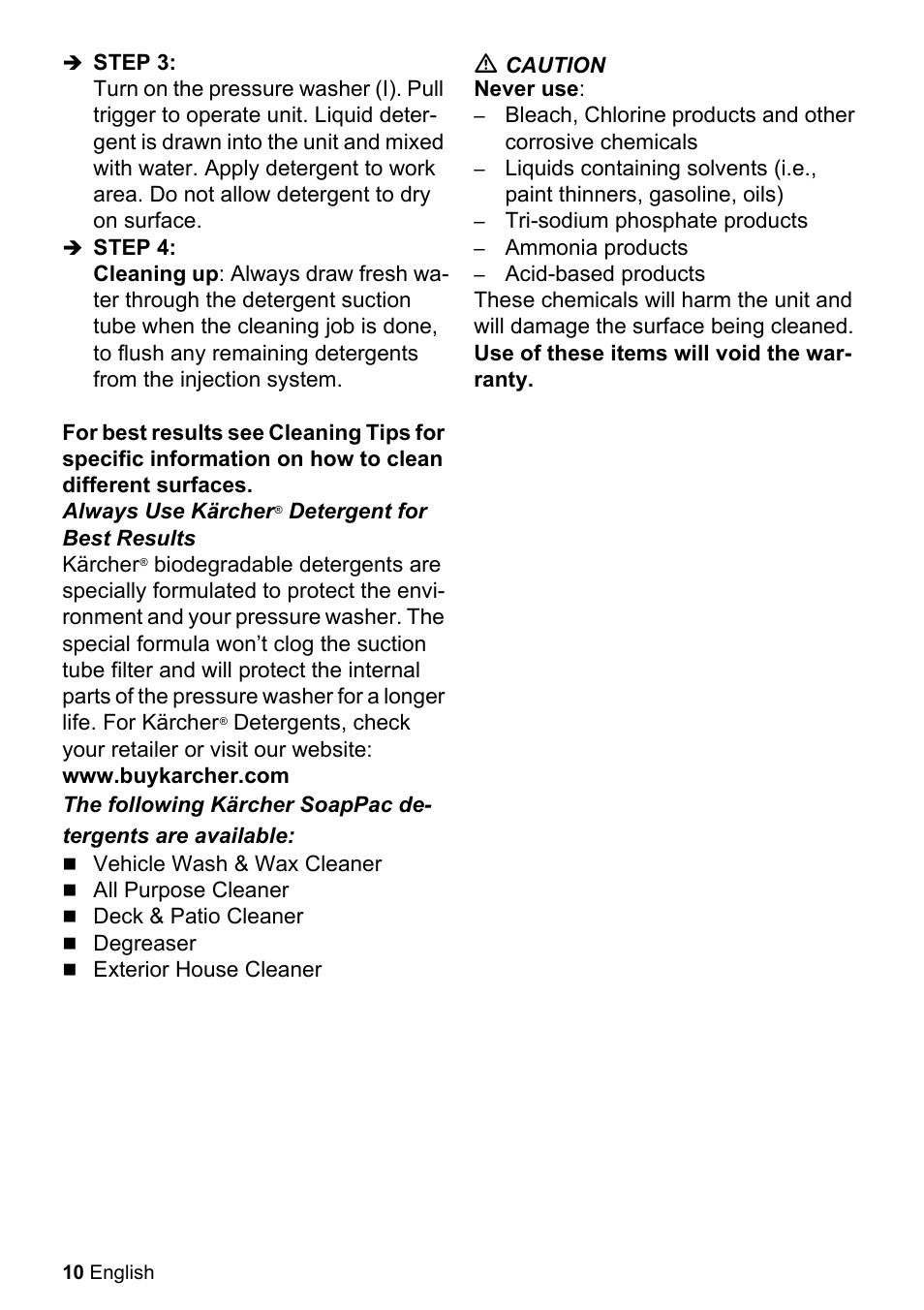 Karcher K 2.360 User Manual | Page 10 / 52