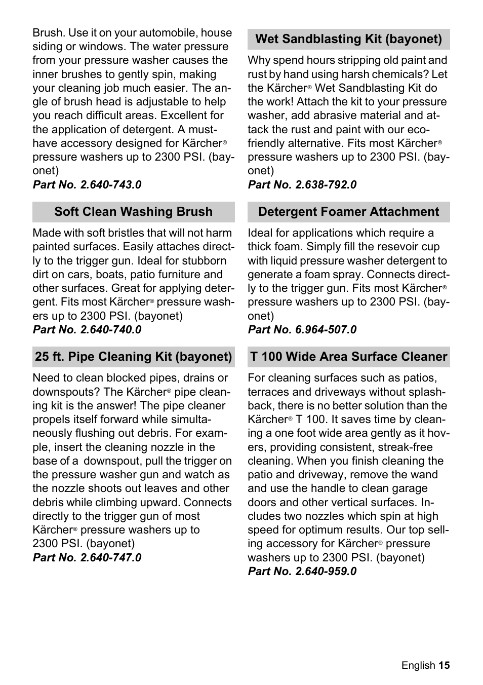 Karcher K 2.360 User Manual | Page 15 / 52