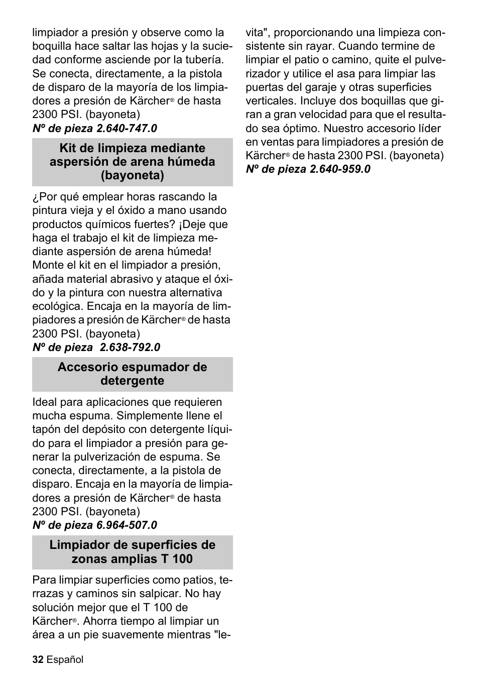 Karcher K 2.360 User Manual | Page 32 / 52