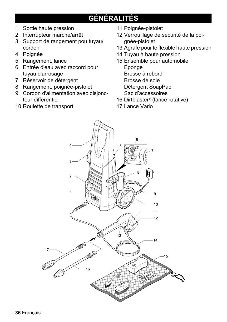 Généralités | Karcher K 2.360 User Manual | Page 36 / 52