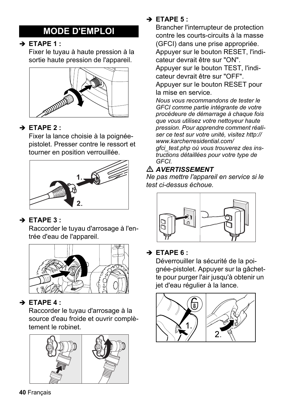 Mode d'emploi | Karcher K 2.360 User Manual | Page 40 / 52