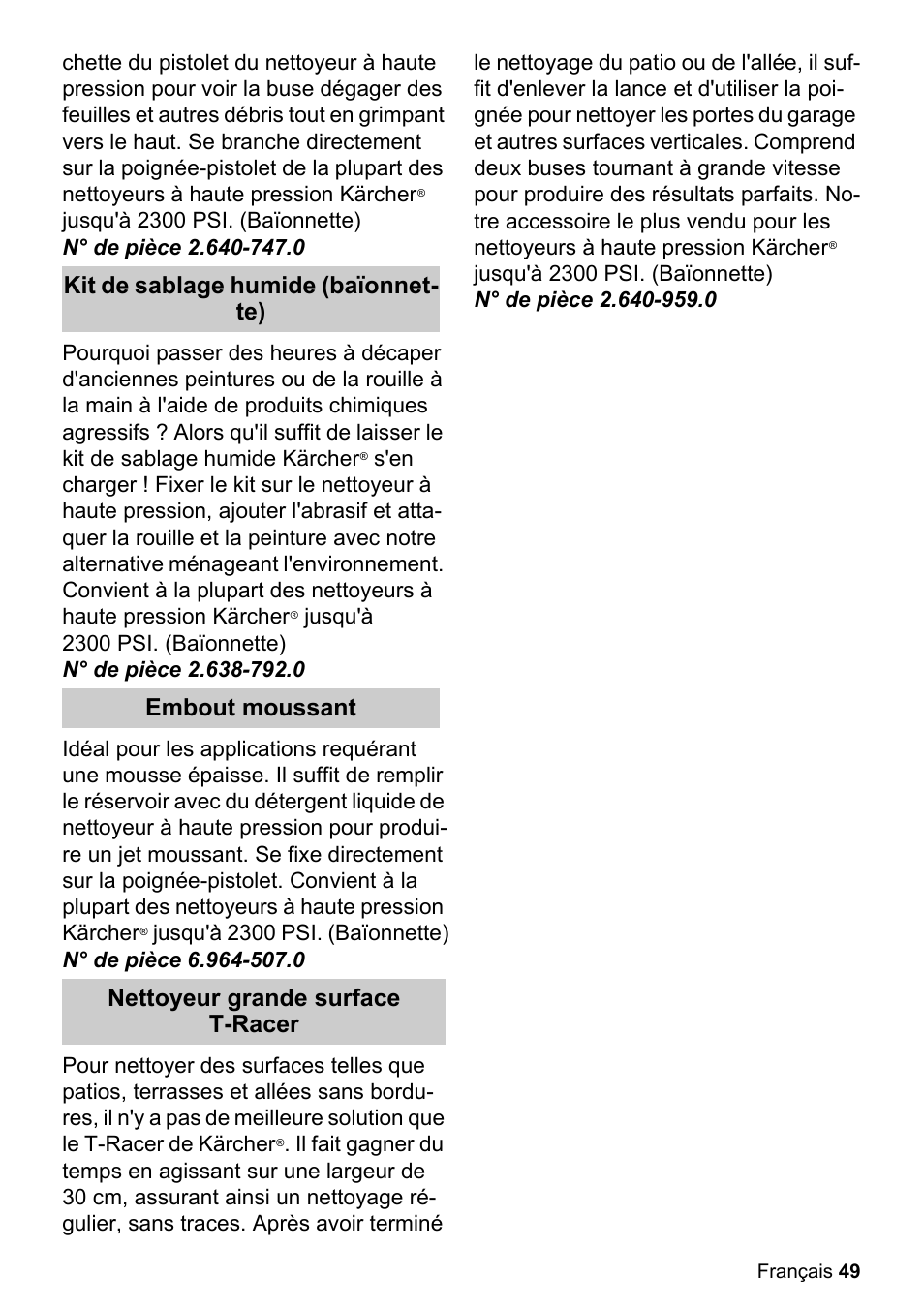 Karcher K 2.360 User Manual | Page 49 / 52