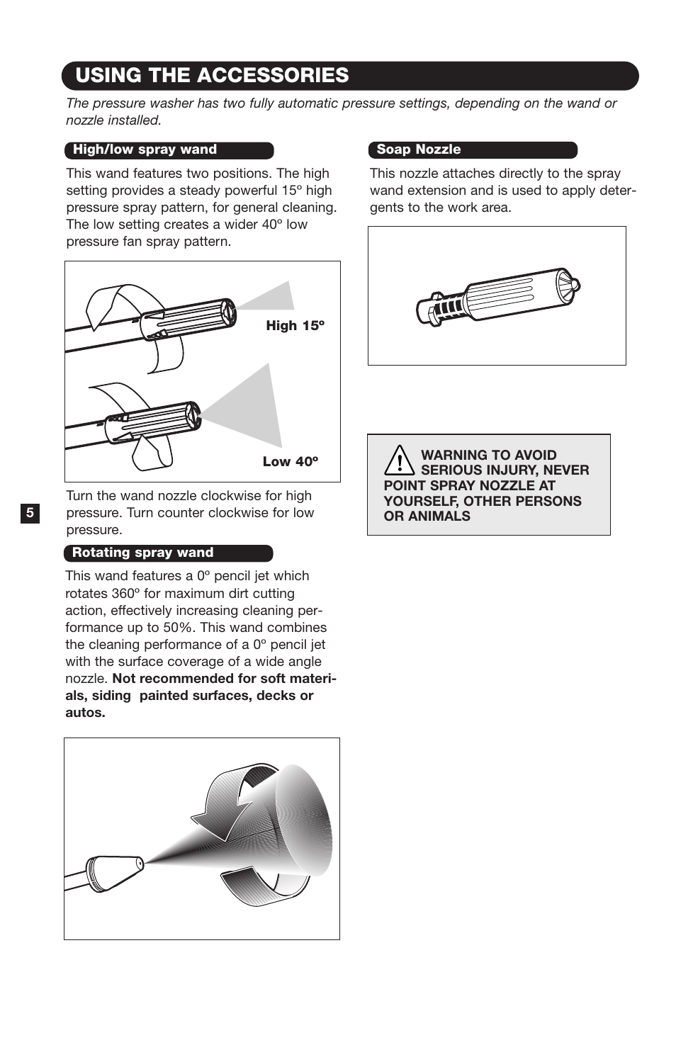 Using the accessories | Karcher K 260 M User Manual | Page 6 / 12