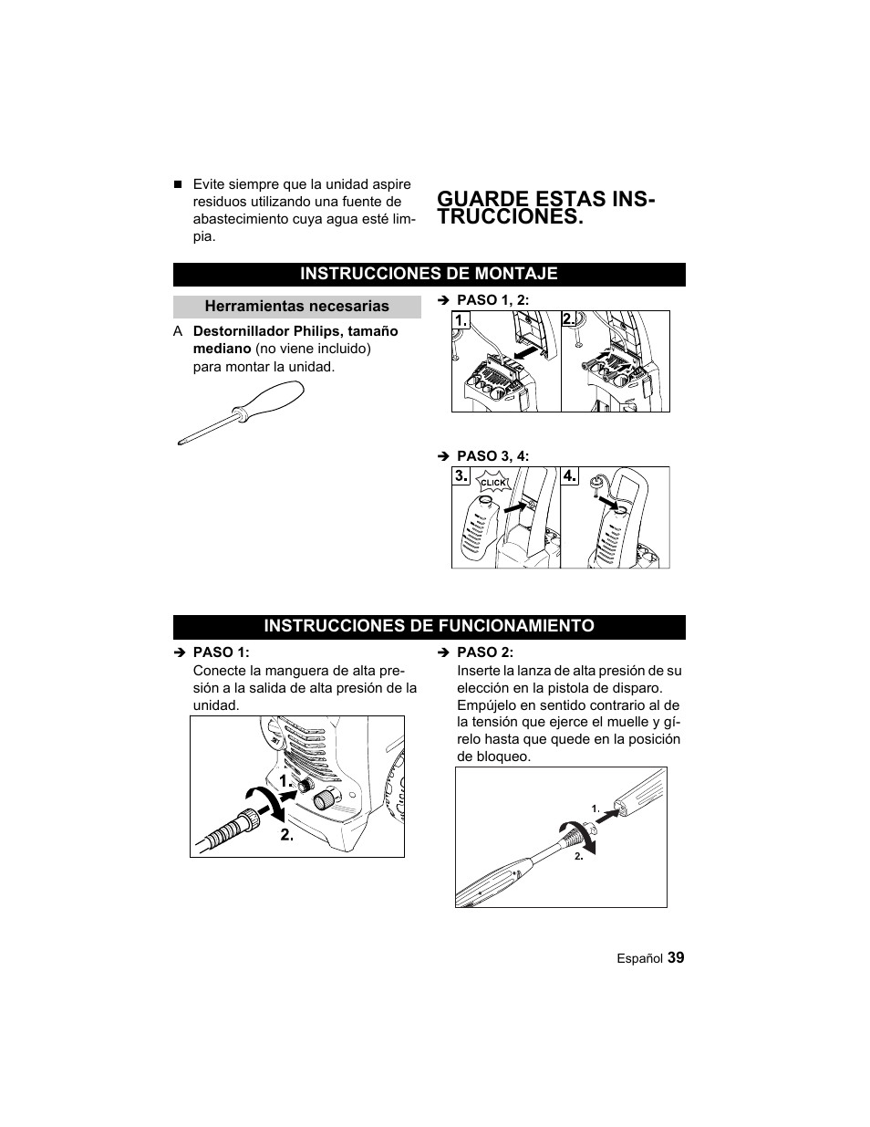 Guarde estas ins- trucciones | Karcher K 3.67 M User Manual | Page 39 / 52