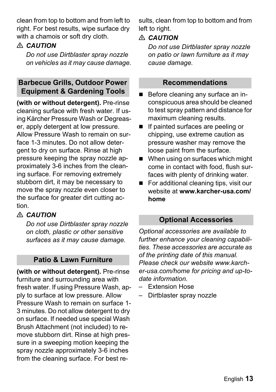 Karcher G 2650 OH User Manual | Page 13 / 47