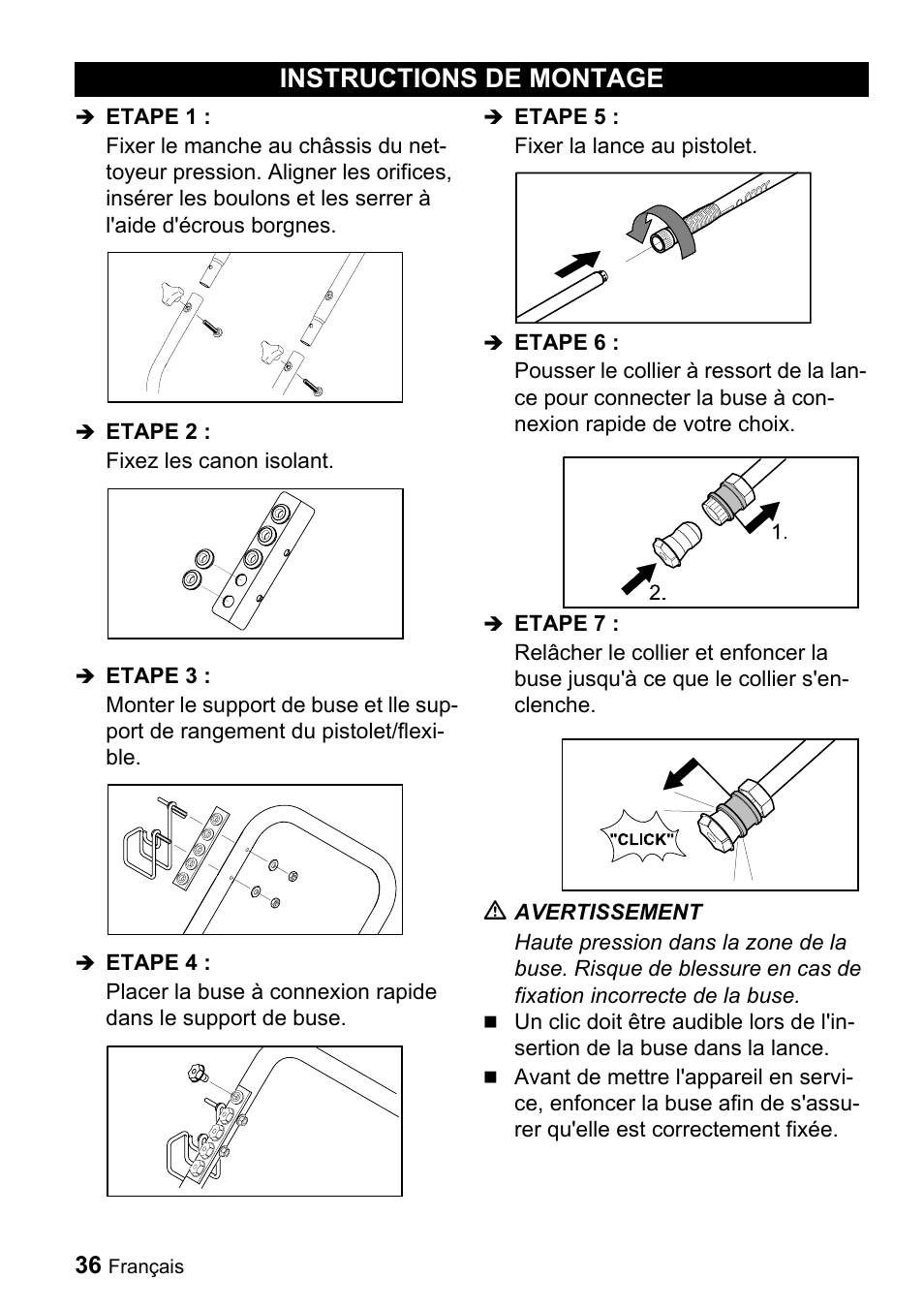 Instructions de montage | Karcher G 2650 OH User Manual | Page 36 / 47