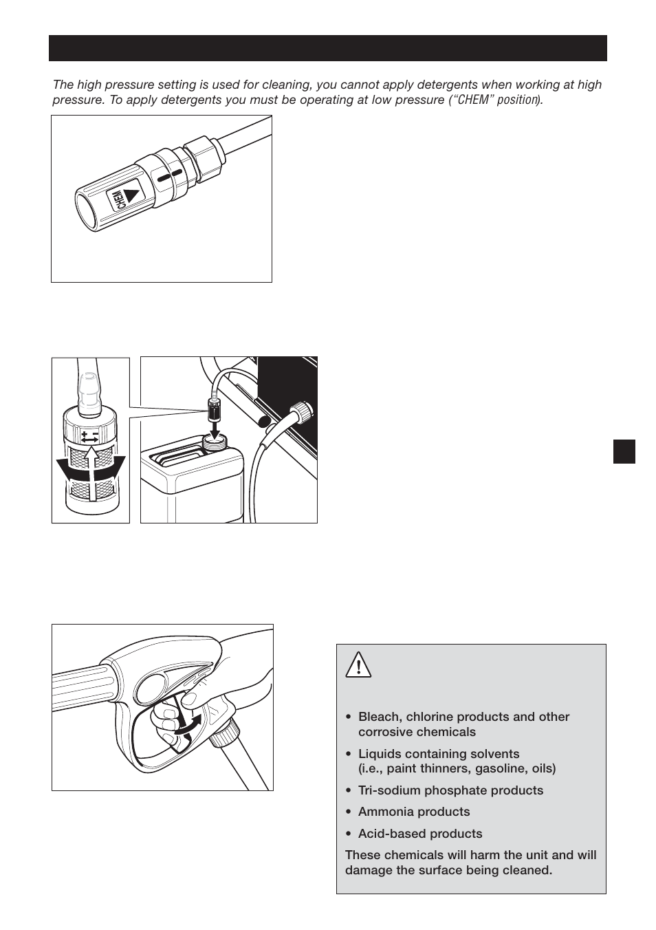 Working with detergents, Caution | Karcher HD 425 User Manual | Page 7 / 11