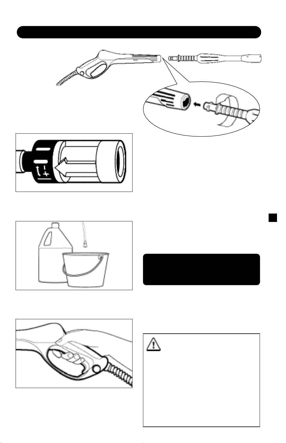 Working with detergent, Caution, Step 1 | Step 3, Step 4, Step 2 | Karcher K 1800 IB User Manual | Page 7 / 12