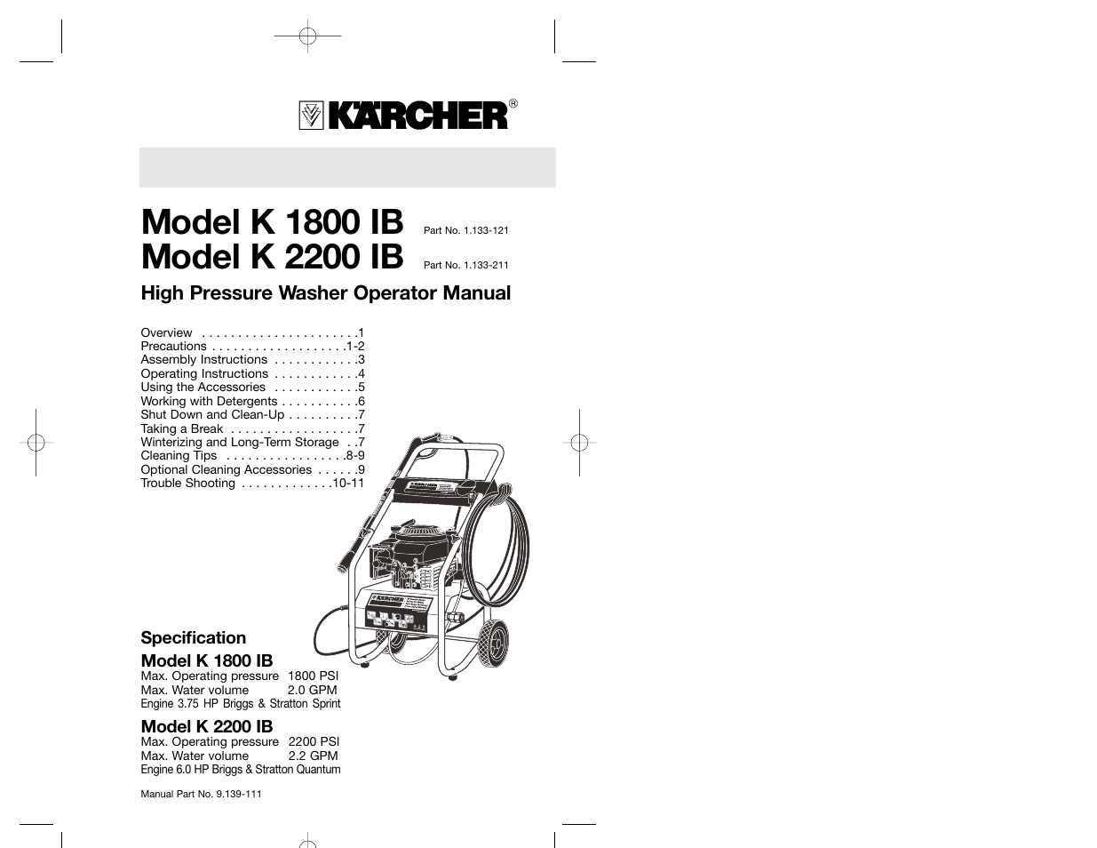 Karcher K 2200 IB User Manual | 21 pages