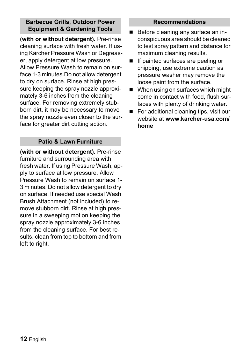 Karcher K 2.56M User Manual | Page 12 / 48