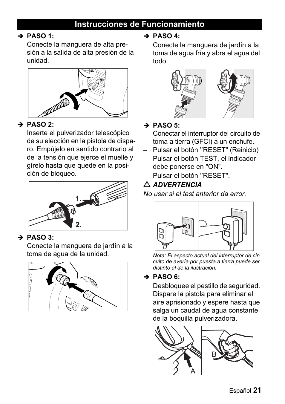 Instrucciones de funcionamiento | Karcher K 2.56M User Manual | Page 21 / 48