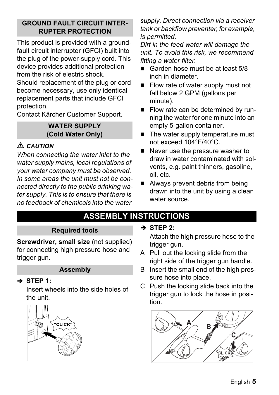 Assembly instructions | Karcher K 2.56M User Manual | Page 5 / 48