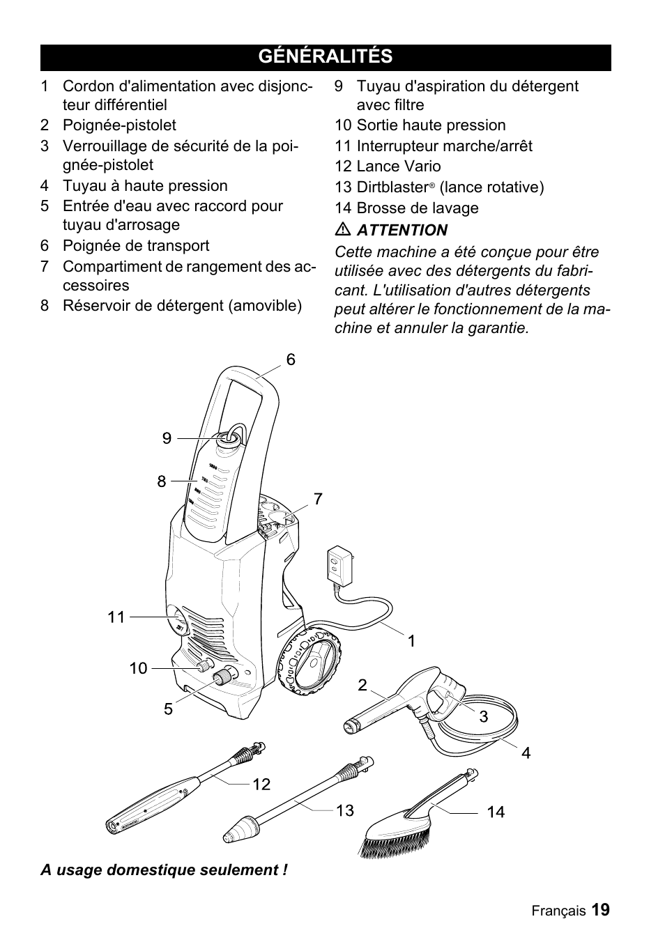 Généralités | Karcher K 3.69 M User Manual | Page 19 / 52