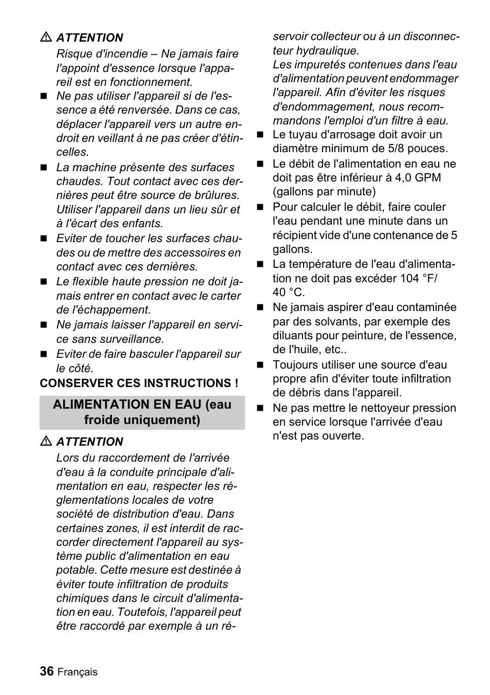 Karcher G 4000 RH User Manual | Page 36 / 48