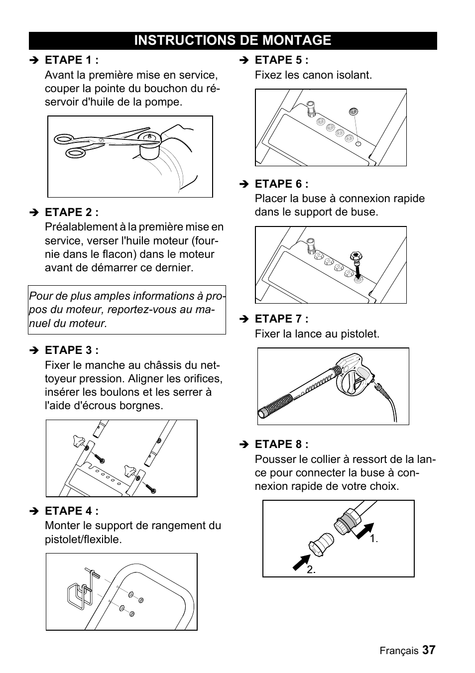 Instructions de montage | Karcher G 4000 RH User Manual | Page 37 / 48