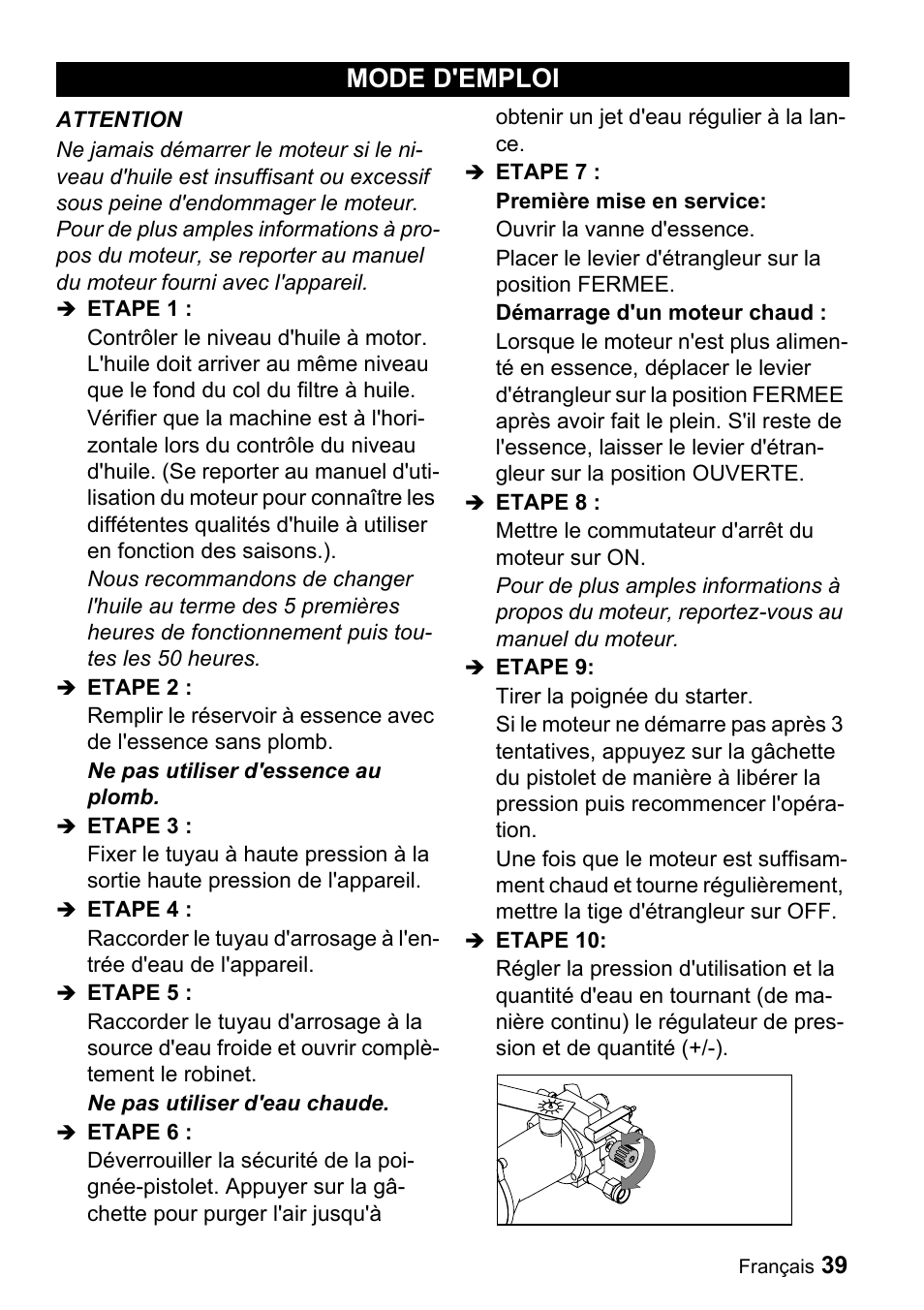 Mode d'emploi | Karcher G 4000 RH User Manual | Page 39 / 48