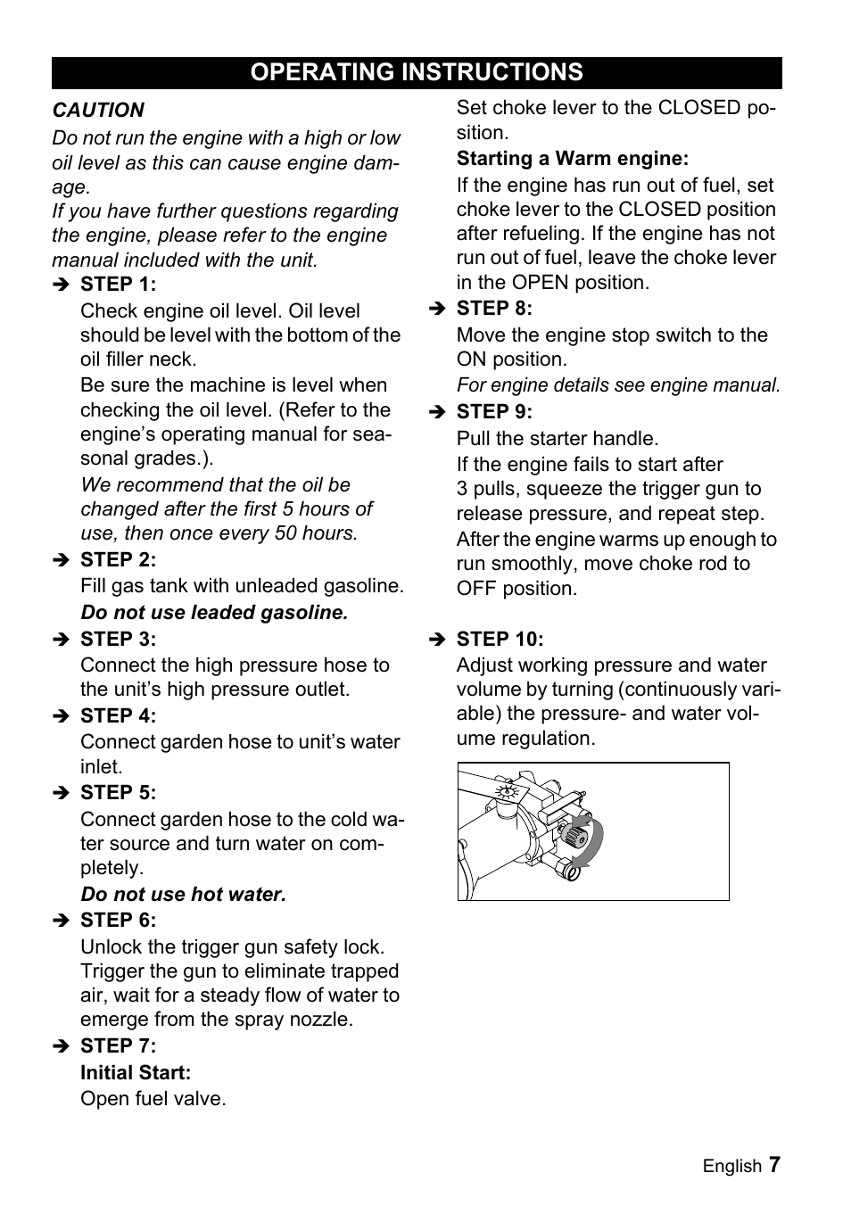 Operating instructions | Karcher G 4000 RH User Manual | Page 7 / 48