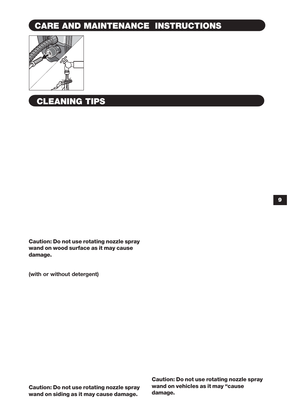 Care and maintenance instructions, Cleaning tips | Karcher K 395 M User Manual | Page 9 / 12