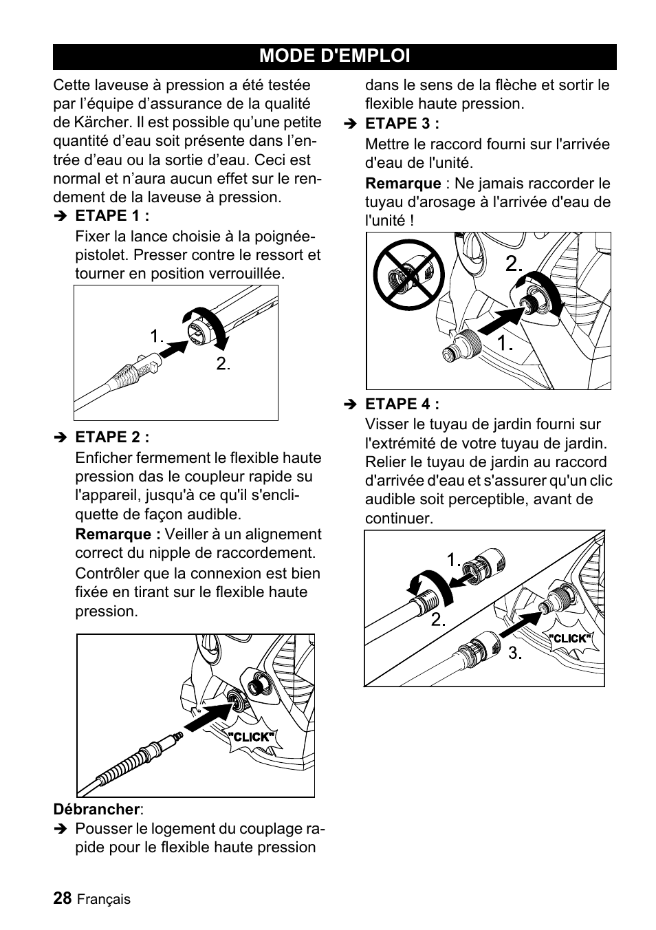 Mode d'emploi | Karcher K 3.540 User Manual | Page 28 / 64