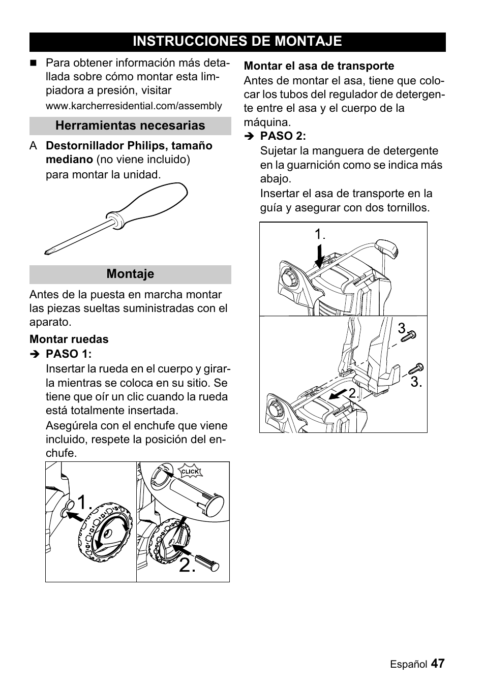 Instrucciones de montaje | Karcher K 3.540 User Manual | Page 47 / 64