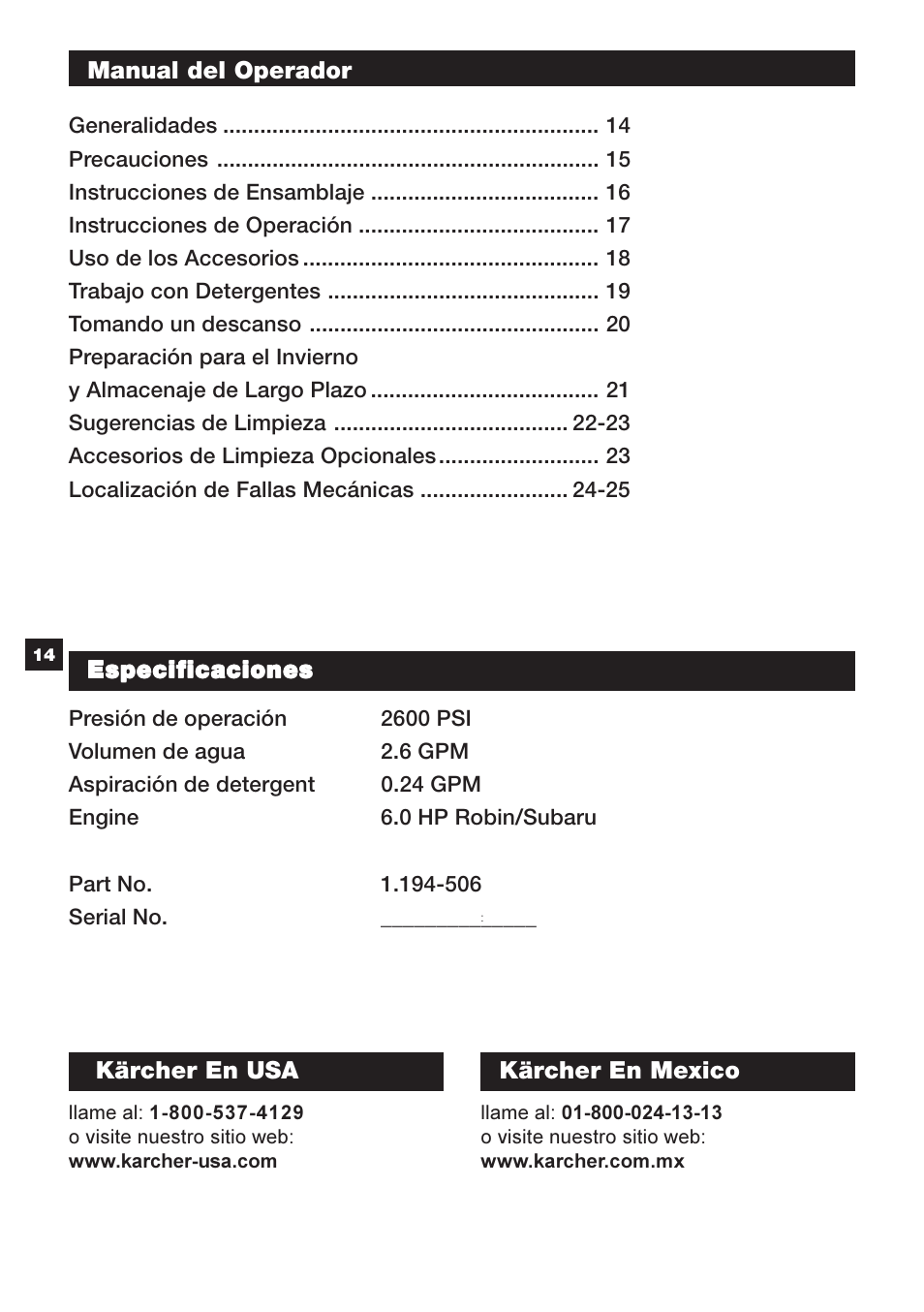 Karcher G 2600 OR User Manual | Page 14 / 40