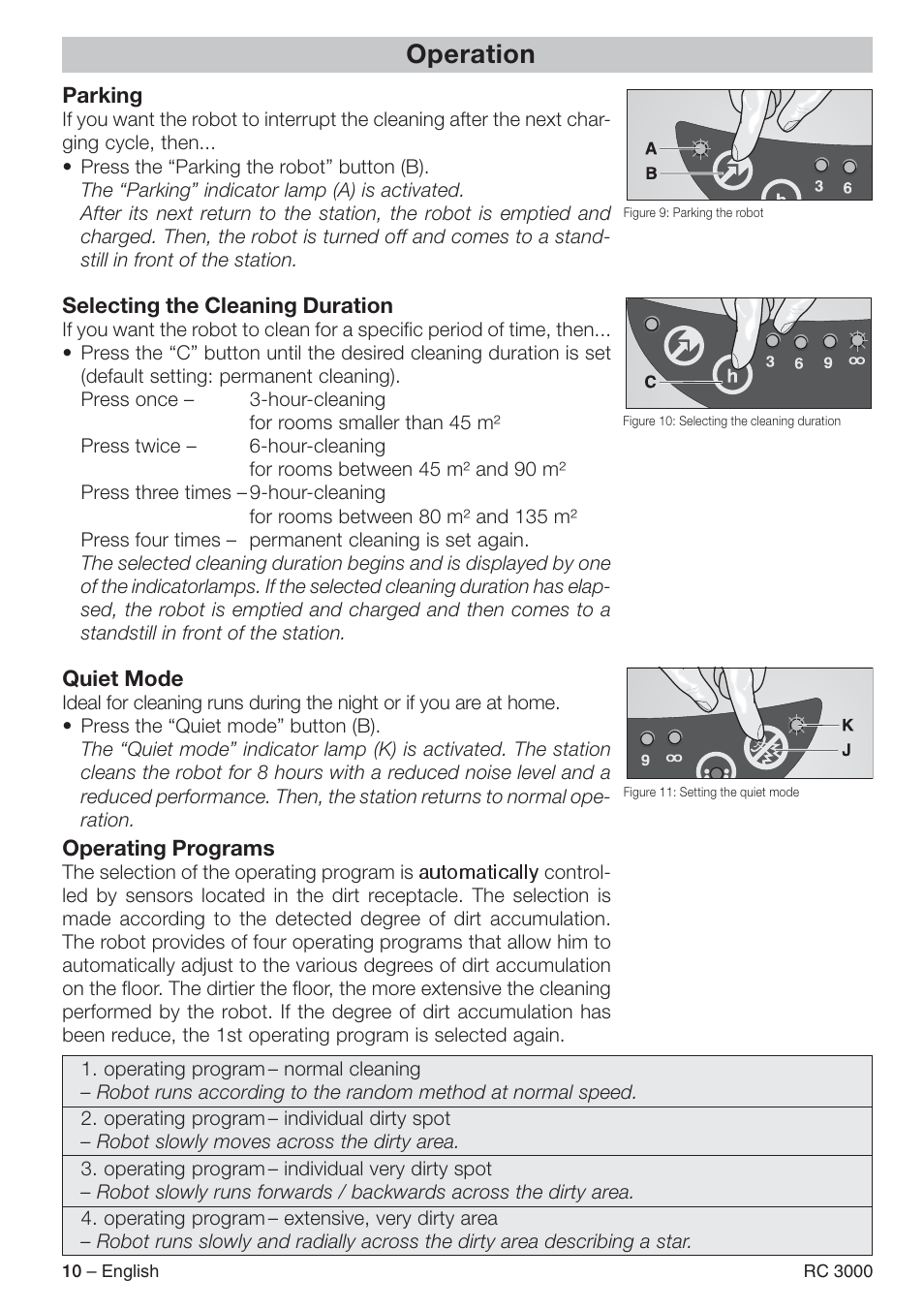 Operation | Karcher RC 3000 User Manual | Page 10 / 17