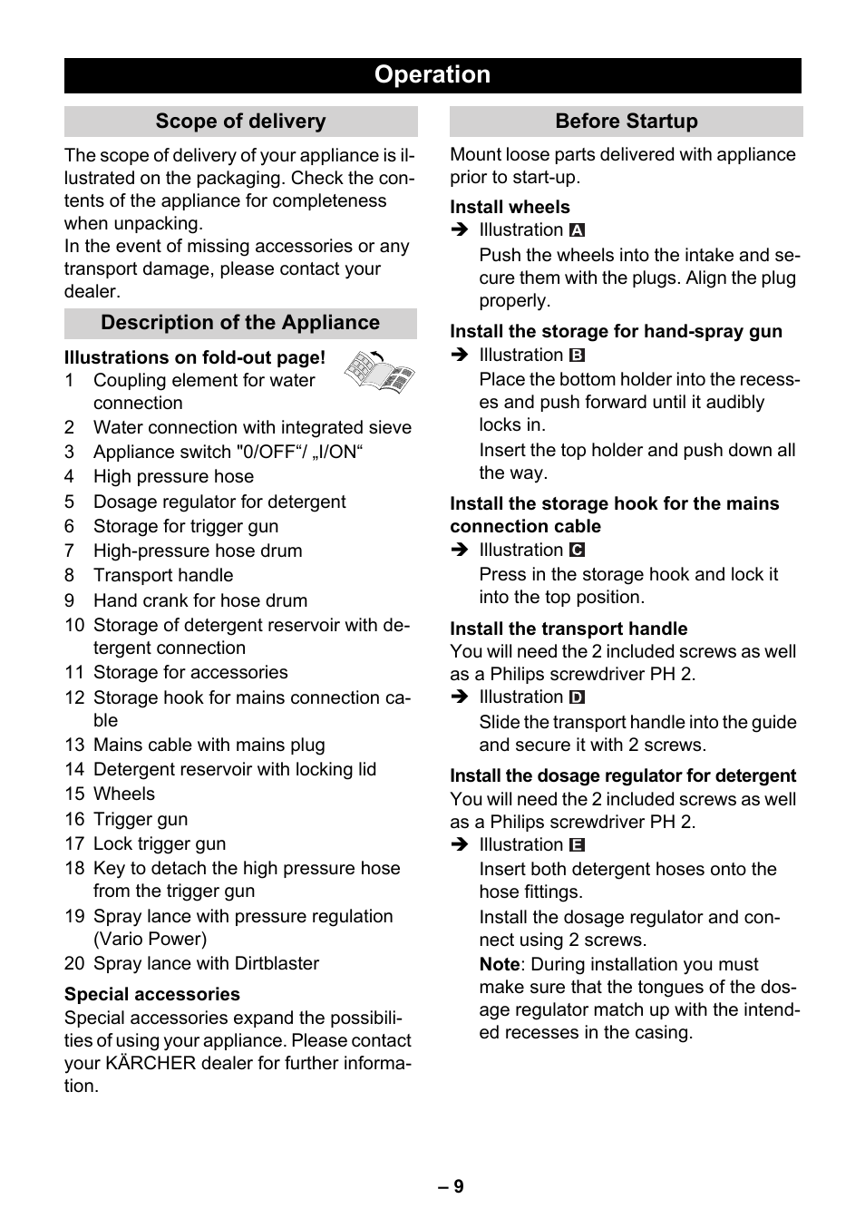 Before, Operation | Karcher K 5.700 User Manual | Page 9 / 16