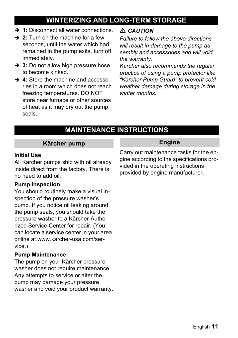 Karcher G 3050 OH User Manual | Page 11 / 46