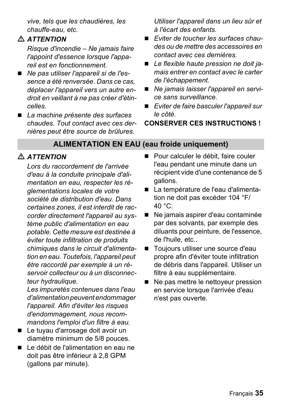 Karcher G 3050 OH User Manual | Page 35 / 46