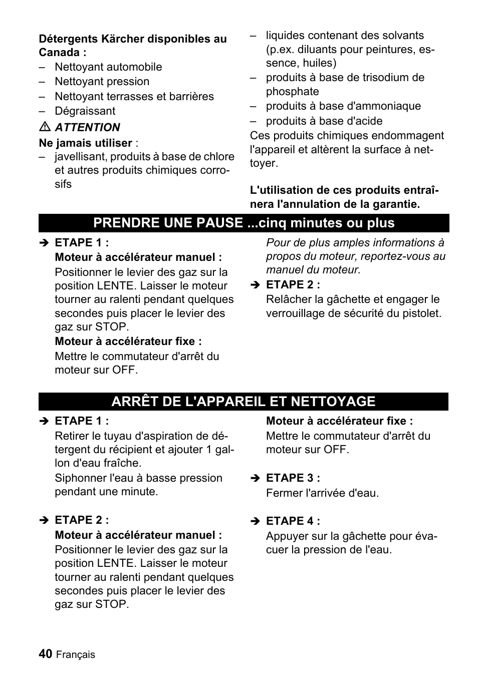 Karcher G 3050 OH User Manual | Page 40 / 46