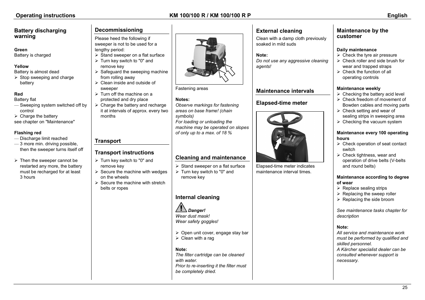 Karcher KM 100 / 100 R P User Manual | Page 10 / 21