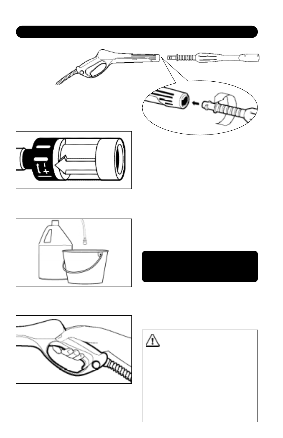 Working with detergent, Caution, Step 1 | Step 3, Step 4, Step 2 | Karcher K 2300 ABI User Manual | Page 7 / 12