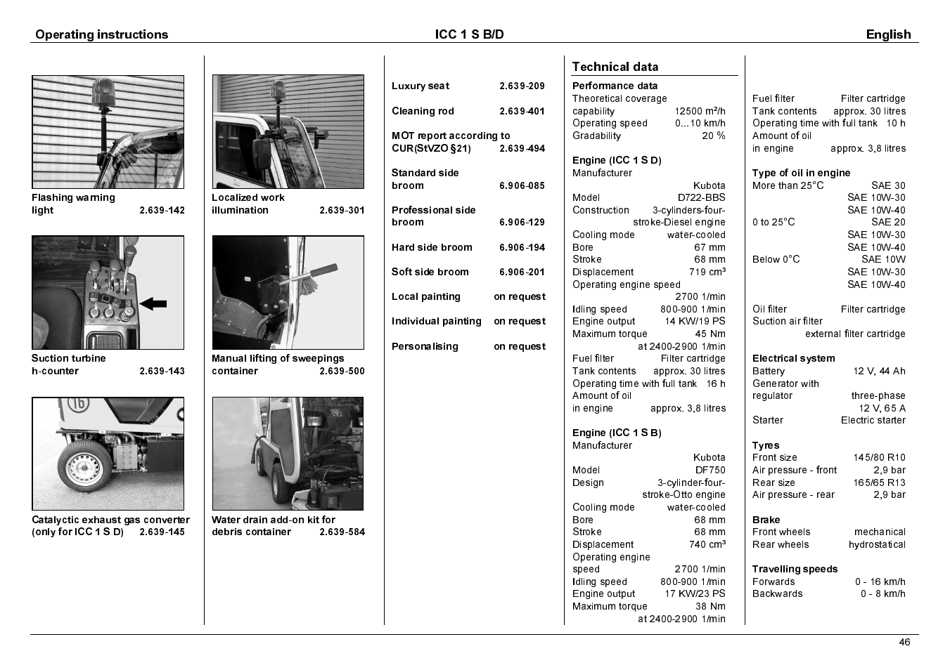 Operating instructions icc 1 s b/d english, Technical data | Karcher 1.142-114 User Manual | Page 23 / 25