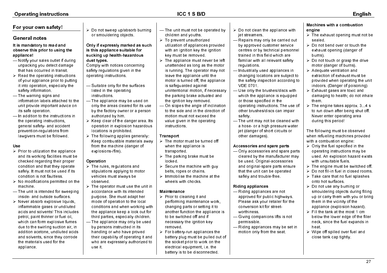 Operating instructions icc 1 s b/d english | Karcher 1.142-114 User Manual | Page 4 / 25