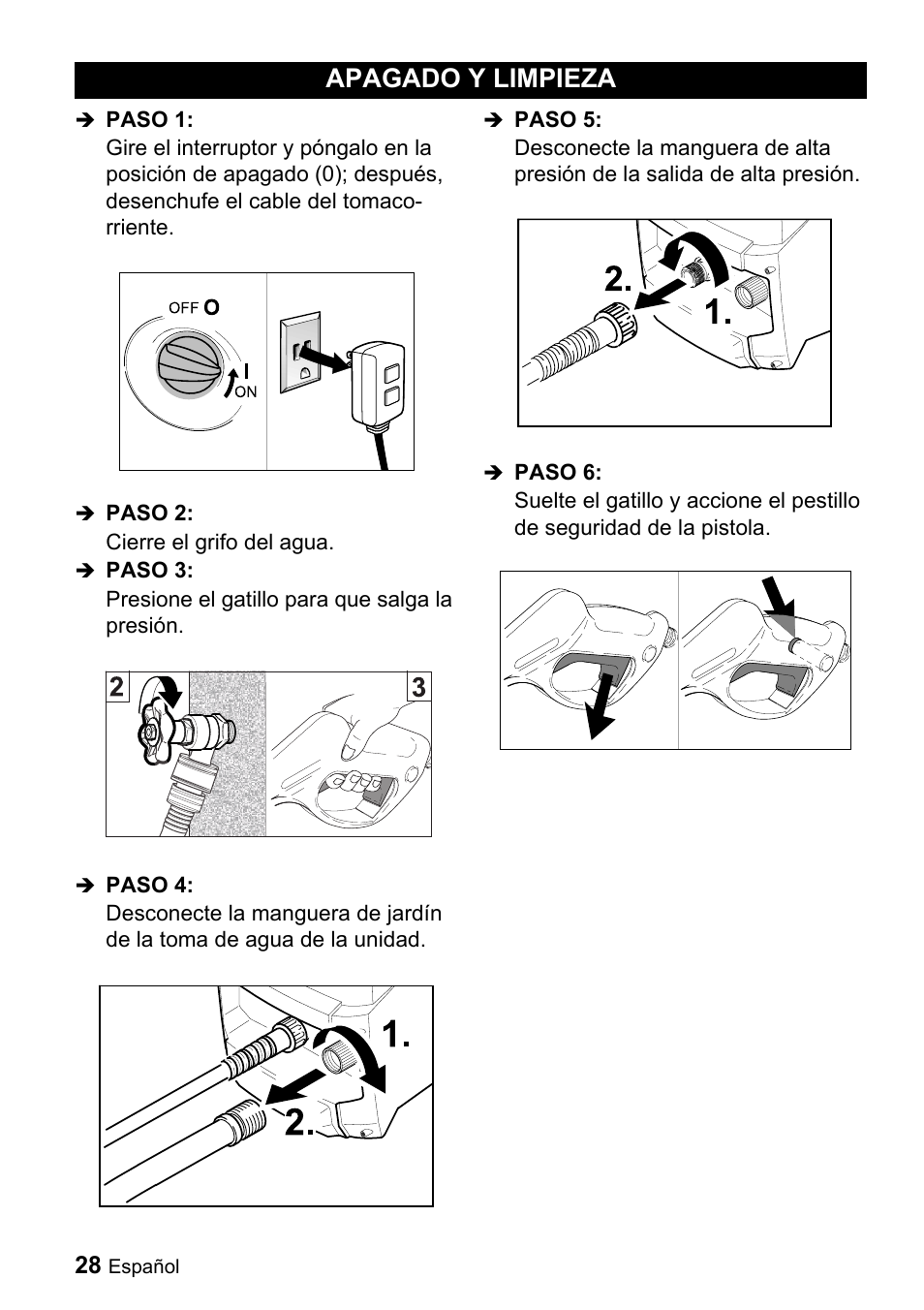 Apagado y limpieza | Karcher K 3.68 M User Manual | Page 28 / 56