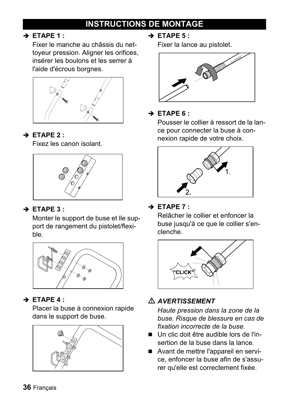 Instructions de montage | Karcher G 2500 LH User Manual | Page 36 / 46