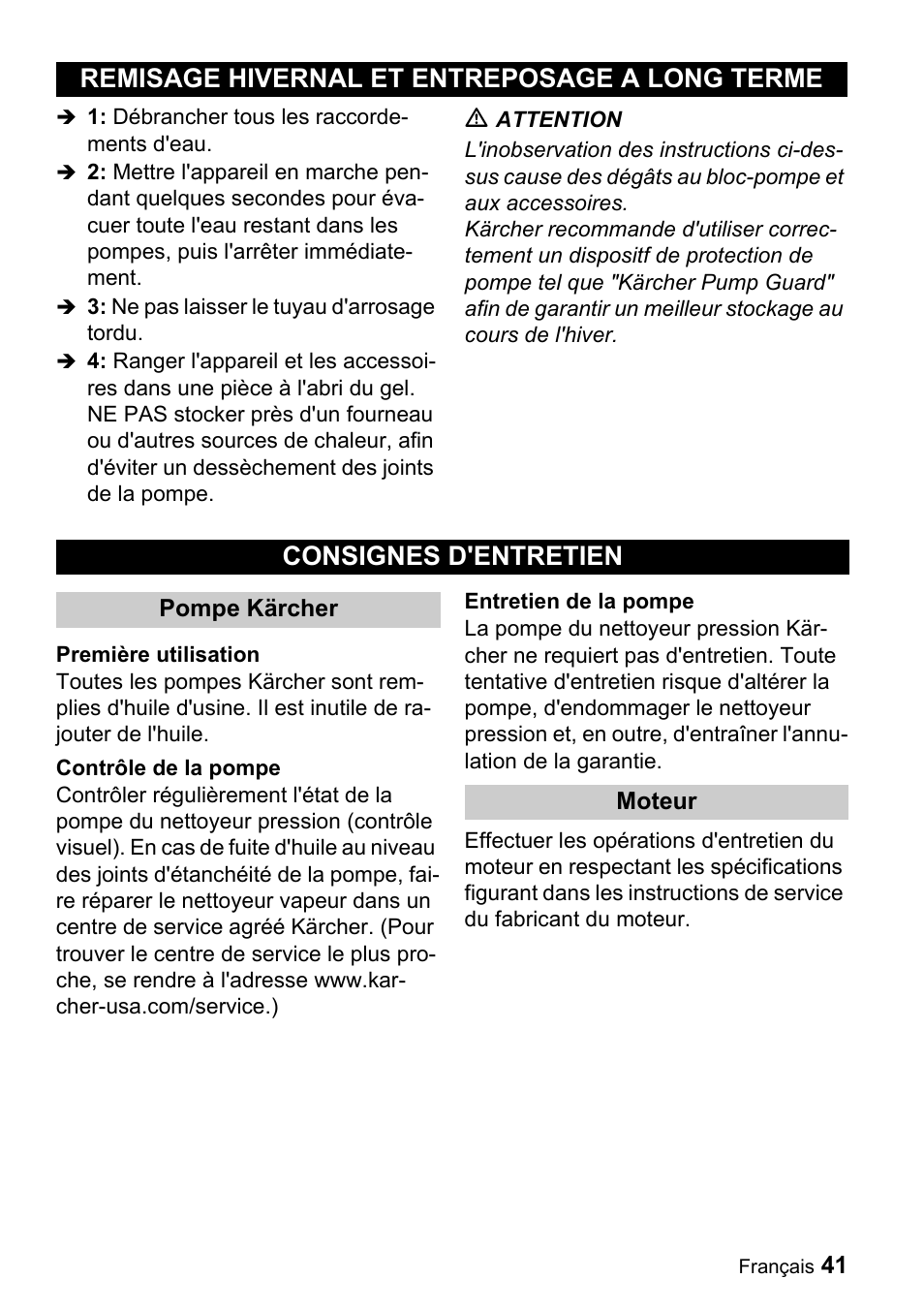 Karcher G 2500 LH User Manual | Page 41 / 46