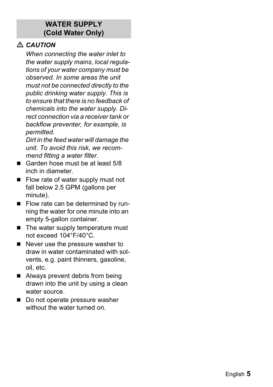 Karcher G 2500 LH User Manual | Page 5 / 46