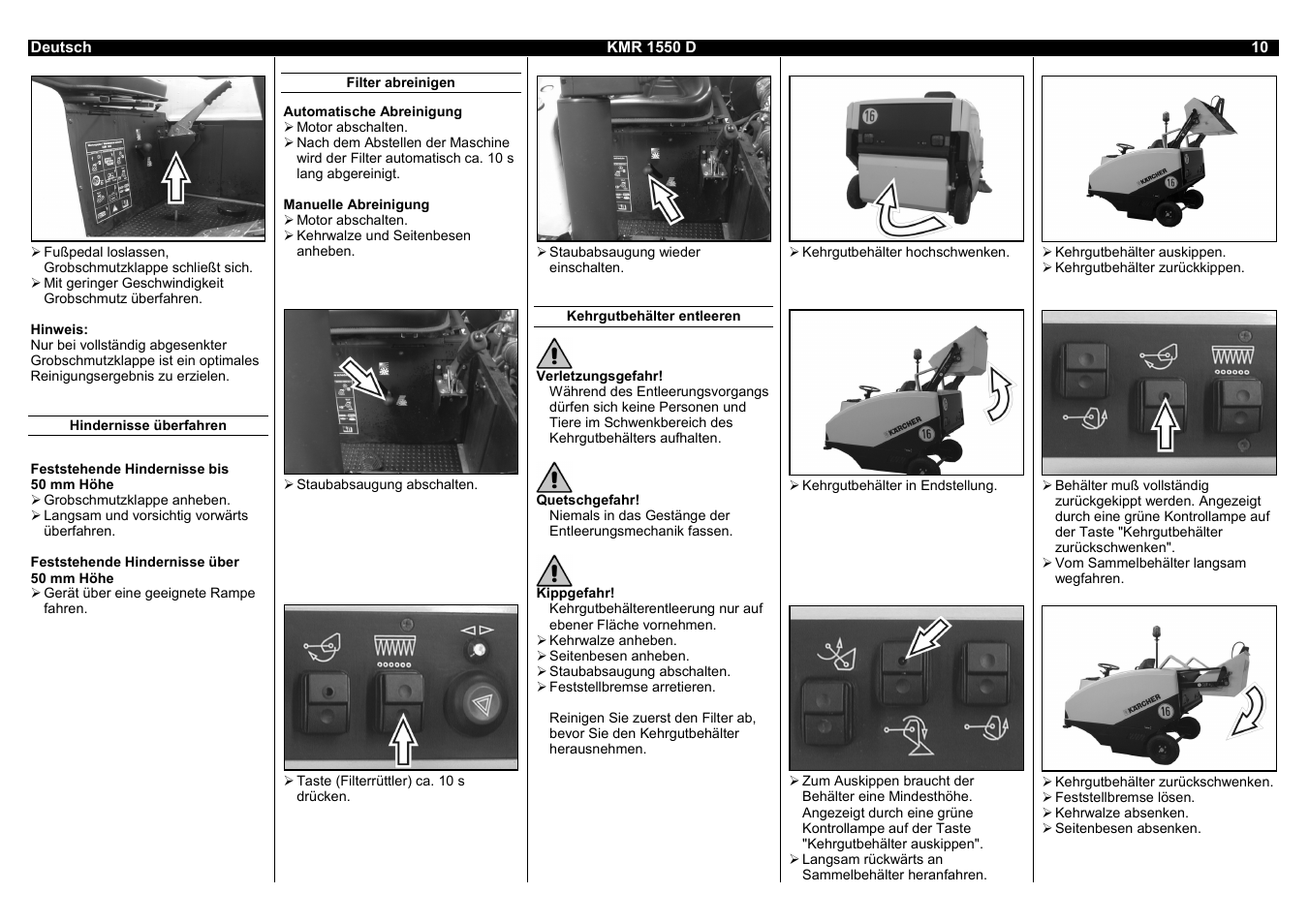 Karcher KMR 1550 D User Manual | Page 10 / 223