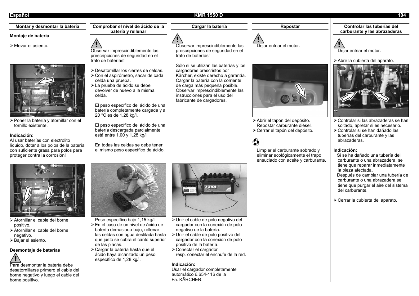 Karcher KMR 1550 D User Manual | Page 104 / 223