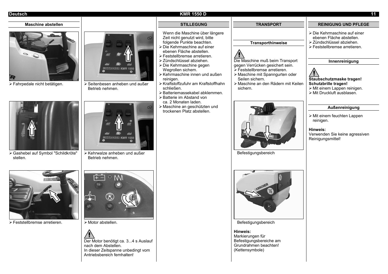 Karcher KMR 1550 D User Manual | Page 11 / 223