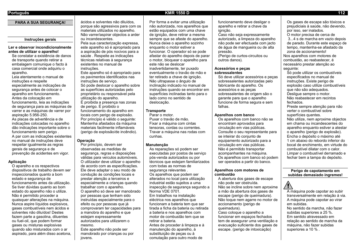 Karcher KMR 1550 D User Manual | Page 112 / 223