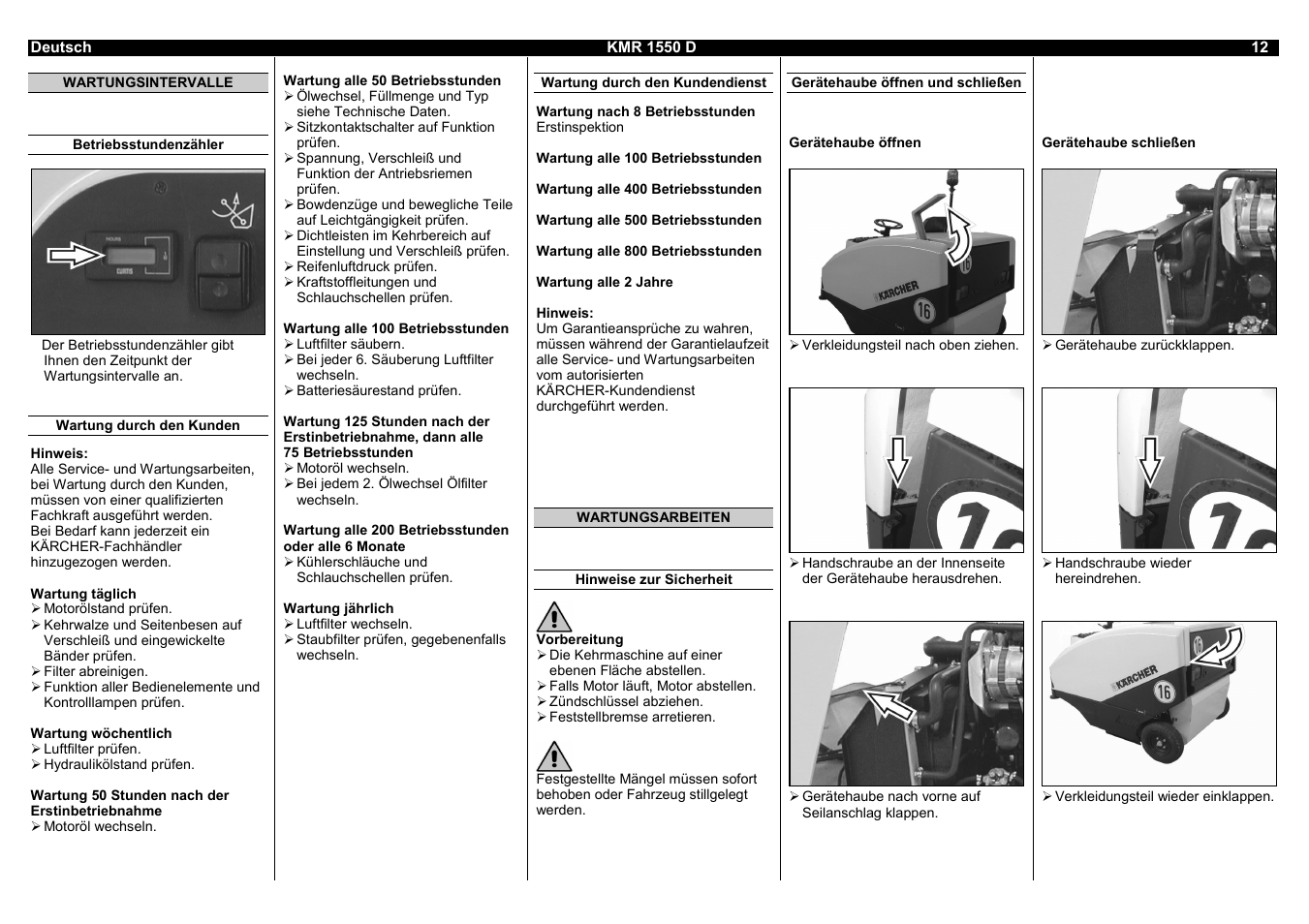 Karcher KMR 1550 D User Manual | Page 12 / 223