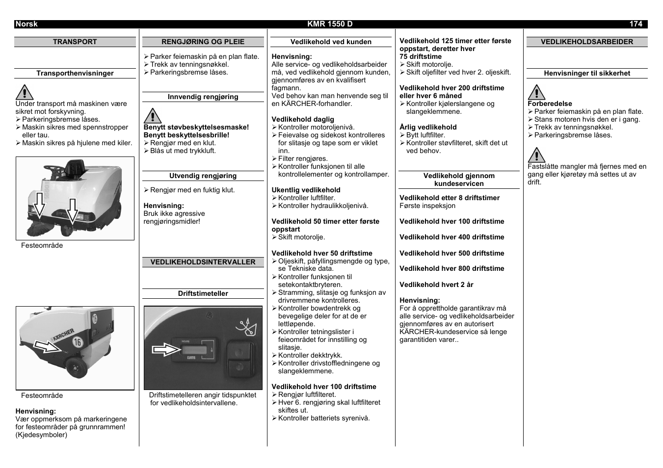 Karcher KMR 1550 D User Manual | Page 174 / 223