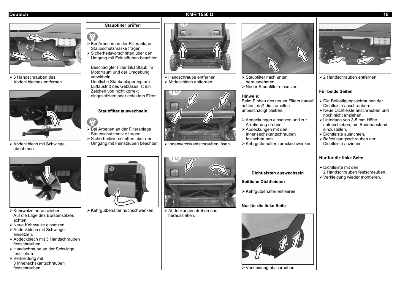Karcher KMR 1550 D User Manual | Page 18 / 223