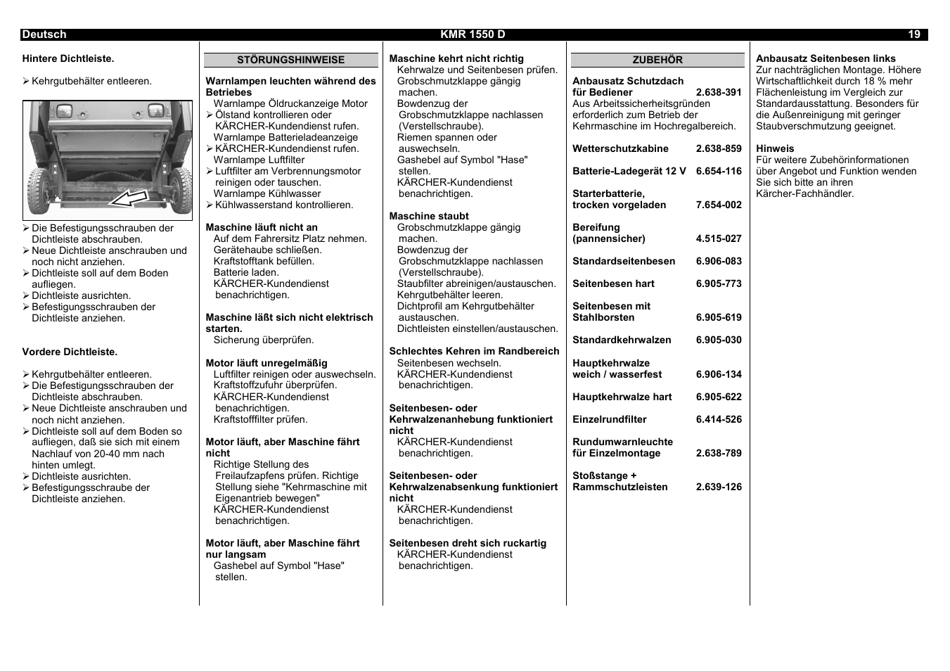 Karcher KMR 1550 D User Manual | Page 19 / 223
