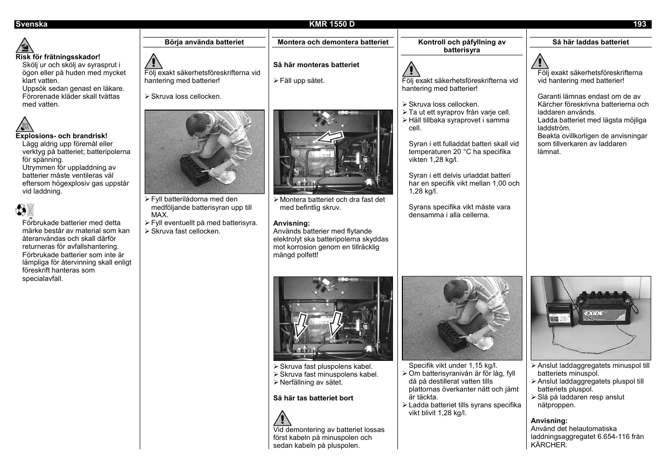 Karcher KMR 1550 D User Manual | Page 193 / 223