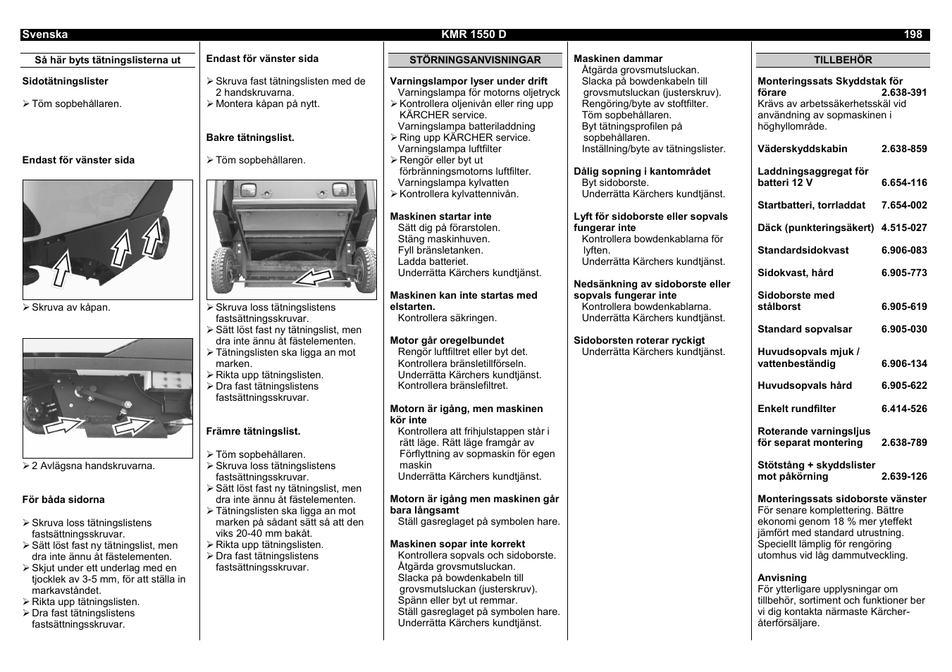 Karcher KMR 1550 D User Manual | Page 198 / 223